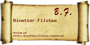 Binetter Filotea névjegykártya